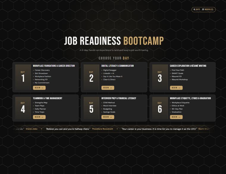 Example bootcamp course built by Media Wing Creative