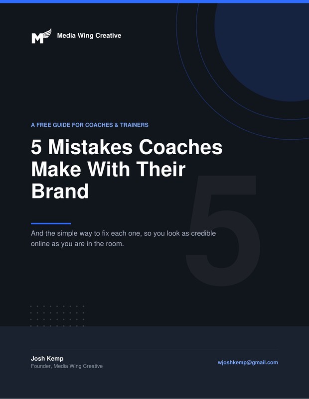 Free guide cover: 5 Mistakes Coaches Make With Their Brand