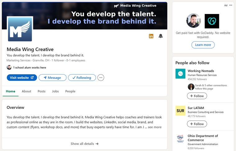 Example LinkedIn and social media work by Media Wing Creative